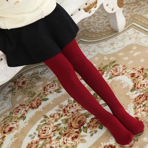 2psc/lot Spring Autumn Combed Cotton Girl Pantyhose Pure Colour Joker Show Thin Dancing Bottoming Children Silk Stockings