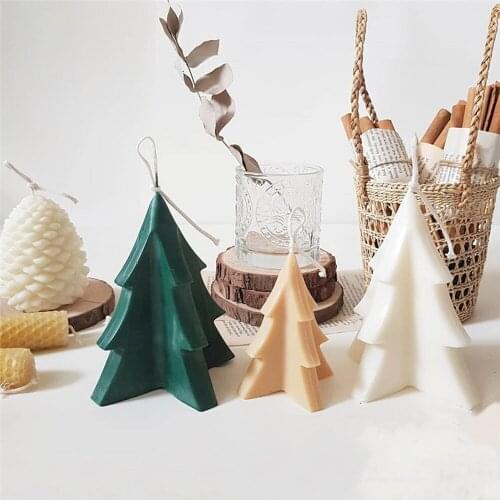 3D Christmas Tree Acrylic Candle Mold DIY Handmade Candle Mould Aroma Candle Making Supplies Plastic Candle Mould Candle Making