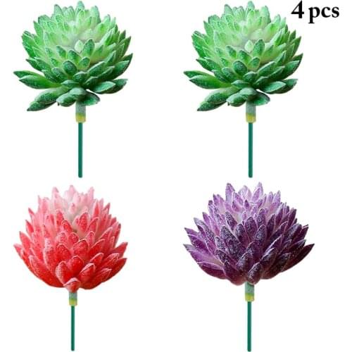 4PCS Faux Succulent Plant Realistic Artificial Succulent Office Desk Ornaments DIY Wedding Home Garden Decor Mini Bonsai Plant