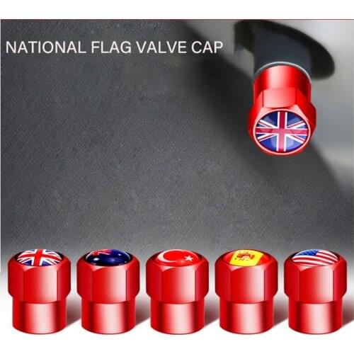 4 Pcs / Set of Car Universal Tire Decoration Tire Cover Metal Creative Modern Hyun Red Modified Valve Cap