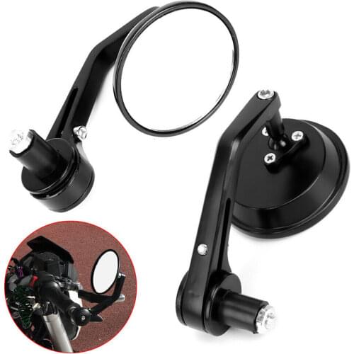 7/8'' Motorcycle Motorbike Round Handle Bar End Rearview Rear View Mirror For Honda Suzuki Yamaha Accessories