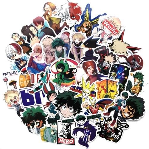 73pcs/set Anime My Hero Academia Peripheral Sticker Personality Suitcase Guitar Computer Skateboard Decorative Waterproof Decal