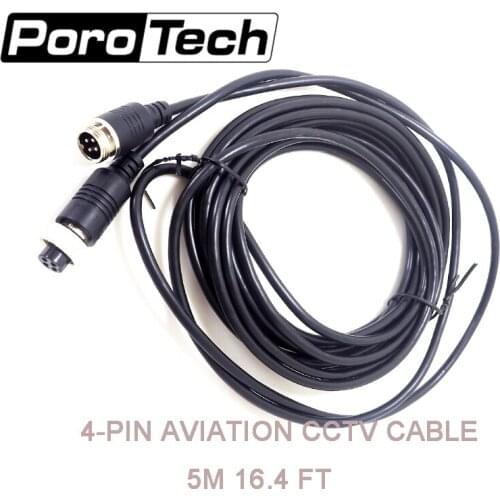 AC-5M 20bags/lot Audio Video Power Camera Cable 4-PIN aviation Cable for CCTV Camera for rearview camera DVD player TV box