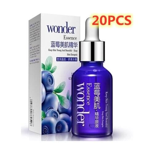 20pcs Blueberry Wonder Essence Serum Face Lifting Anti Aging Wrinkle Serum of Youth Organic Cosmetic Charm liquid Skin Care