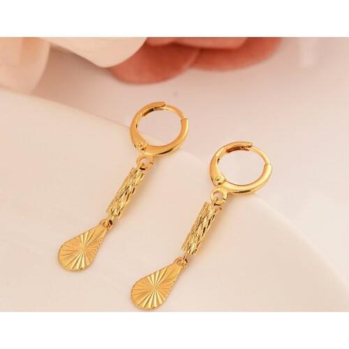 Bangrui Gold Color Waterdrop Earrings Women/Girl,Love Trendy Jewelry for African/Arab/Middle Eastern wedding bridal party gift