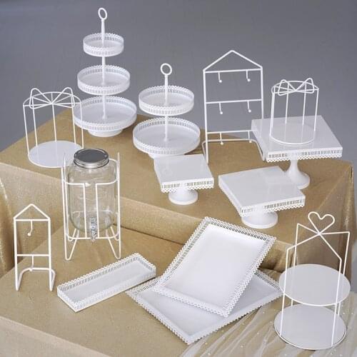 White cake stand 1 piece cake tools cupcake trays home decoration dessert table party supplier storage racks