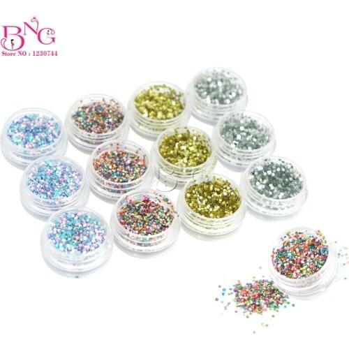 BNG Nail Mermaid Glitter Flakes Sparkle DIY Flake Nail Art Decorations Colorful Sequins Spangles Polish Manicure Tools