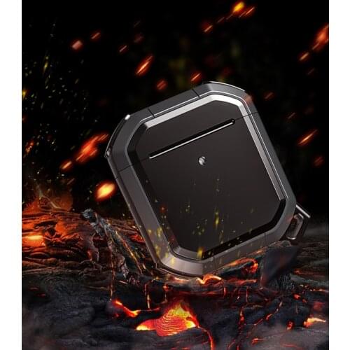 FeelMe For AirPods pro TPU + PC Cover For Apple Airpods 1 2 Case Luxury Black Earphone Accessories Earphone Cover With Keychain