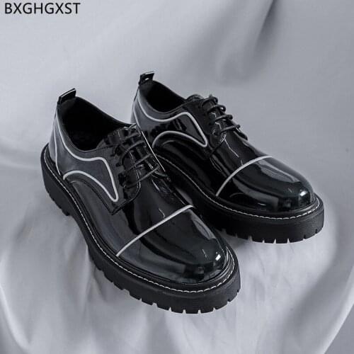 Black Patent Leather Shoes for Men Office 2021 Casual Business Shoes Men Luxury Brand Italian Shoes Men Chaussure Homme Zapatos