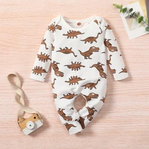 Ma&Baby 0-24M Newborn Infant Baby Boys Girls Jumpsuit Cute Dinosaur Long Sleeve Romper Autumn Spring Outfits DD40