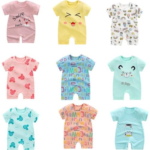 Newborn Baby Boy Romper Summer Child Clothes Casual Cartoon Toddler Girl Clothing tops Kid Short Sleeve Infant T-shirt