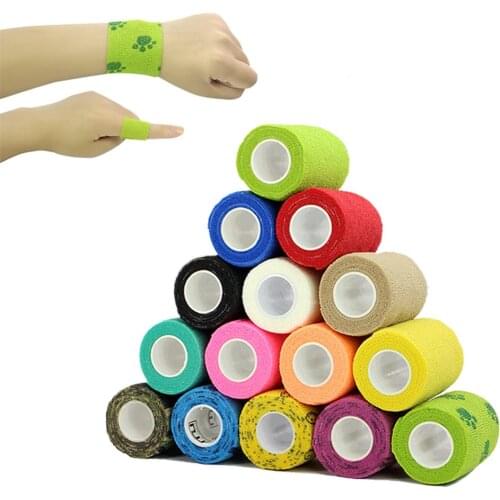 1Pcs 4 Size 4.6m Kinesiology Tape Athletic Recovery Medical Roll Self Adherent Wrap Taping Muscle Pain Relief Elastic Kneepad