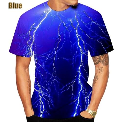 Supernatural Lightning Pattern 3D Printed T-shirt Men/Women Cool Design Personality Colorful Lightning Cloud Short Sleeves Tees