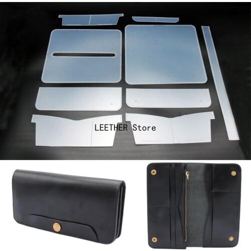 Leather drawing manual DIY leather PVC version multi card position long clip handbag template long handbag version drawing