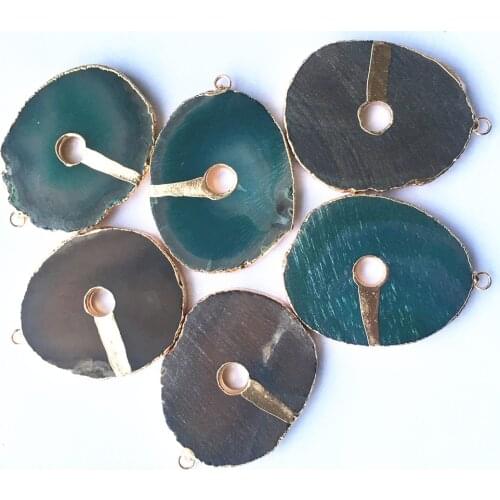 Hot High Quality New Natural Stone Agates Pendants Charms Crystal Pendant for Women Necklace Jewelry Making Wholesale Lots 6pcs