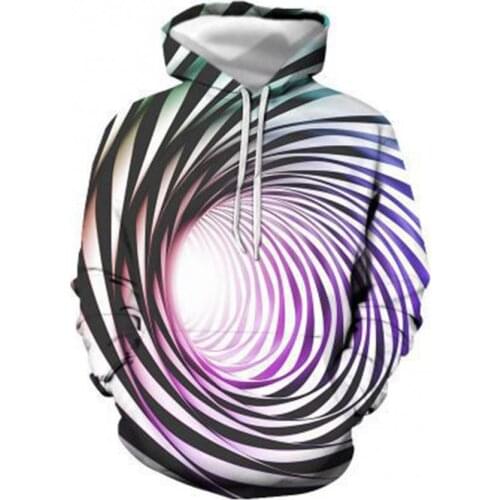 New 2021 Men Winter Checkered Swirl Printed Loose Long Sleeve Pullover Hoodie Sweatshirt For Autumn