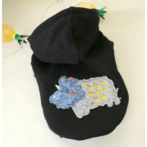 Pet Dog Clothes Teddy Bichon Embroidery Embroidered Triangle Dragon Hoodies for Small Dogs Cats Two legged clothing Chihuahua