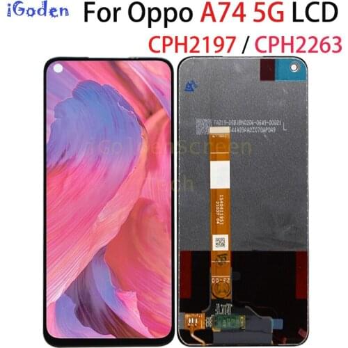 Original For OPPO A74 5G LCD Display +Touch Screen Digitizer Panel Assembly For OPPO A74 5G CPH2197 CPH2263 lcd Pantalla