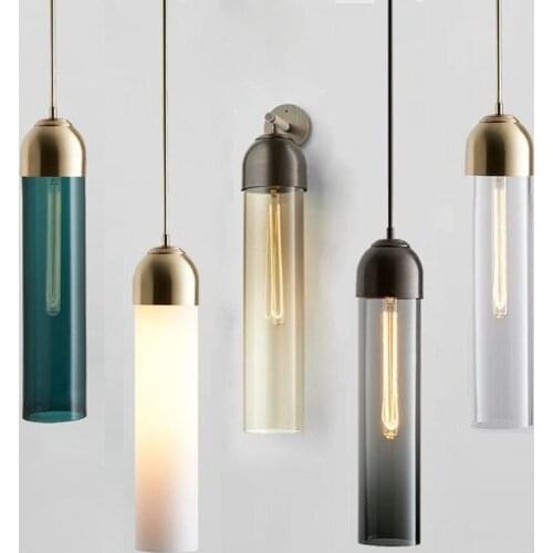 Simple and creative bedroom bedside wall lamp dining room lamp single head glass small chandelier