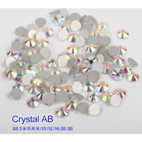 Nail art Rhinestone Crystal AB Glass stones SS3-SS50 Glue on free shipping