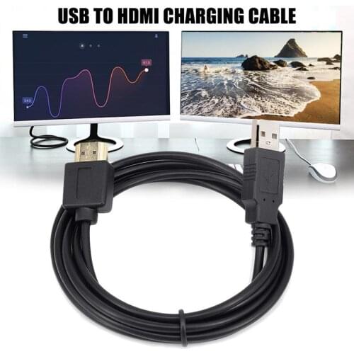 Laptop USB Power Cable to HDMI Male to Male Charger Charging Cable Splitter Adapter for Smart Device