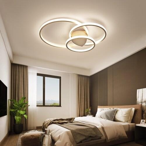 1/2/3 Rings Aluminum Chandeliers Ultra Thin For Dining Room Kitchen Studyroom Foyer Coffee Hall Bedroom Indoor Simple LED Lamps