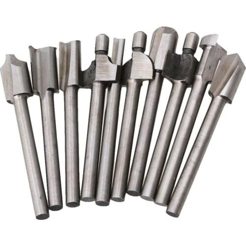 10PCS HSS Router Bits Wood Cutter Milling Fits Dremel Rotary Tool Set 1/8" 3mm Shank Carpentry Router Bits For Rotary Tools DIY