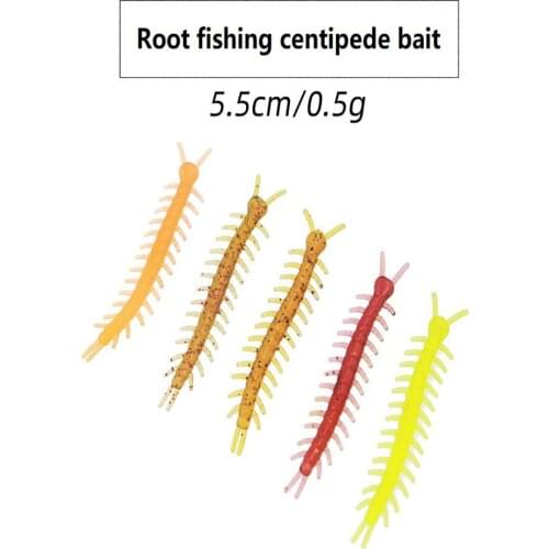 10pcs/lot Centipede soft bait Earthworm Fishing silicone Wobblers Worms Root bait ice Lures 55mm/0.5g Bass Carp Fishing Tackle