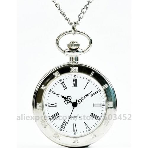 100pcs/lot Roman Numerals Design Clock Unique Decoration Watch Hang Up Quartz Watch Rose Gold Necklace Watch Stock