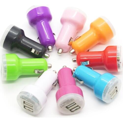 100pcs/lot Universal 5V/2.1A Dual USB Car Charger for iPad iPhone Samsung Huawei Mobile Phone Auto Car Charger