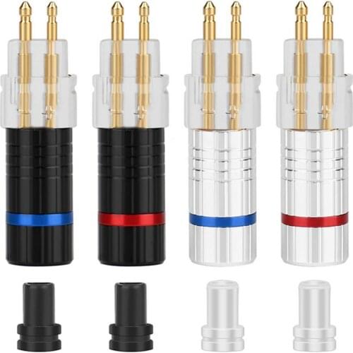50% Wholesales 2Pcs Earphone Cable Pin Plug Connector for Sennheiser HD650 HD600 HD580 HD25