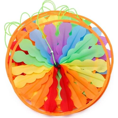 8pcs Wheel Rainbow Windmill Wind Spinner Whirligig Garden Home Lawn Yard Decor