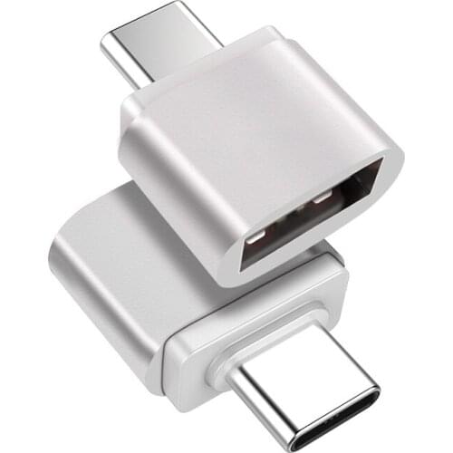 USB C Adapter Type C-A silver USB C Male to USB2.0 Femail OTG converter for devices with typec interface
