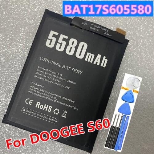 100% New Original for DOOGEE S60 BAT17M15580 BAT17S605580 Replacement 5580mAh Parts backup battery for DOOGEE S60 Smart Phone