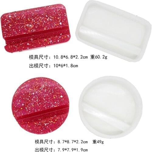 Diy Drop Mold 2 mobile phone bracket silicone mold square round hand mirror silicone mold