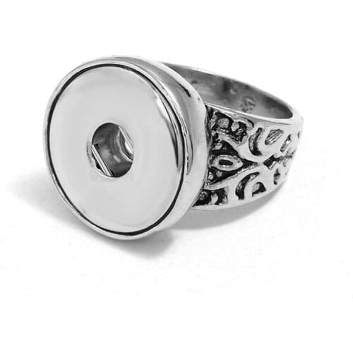 Hot sale high quality 006 fashion DIY metal ring fit ginger 18mm snap button rings jewelry charm rings for women