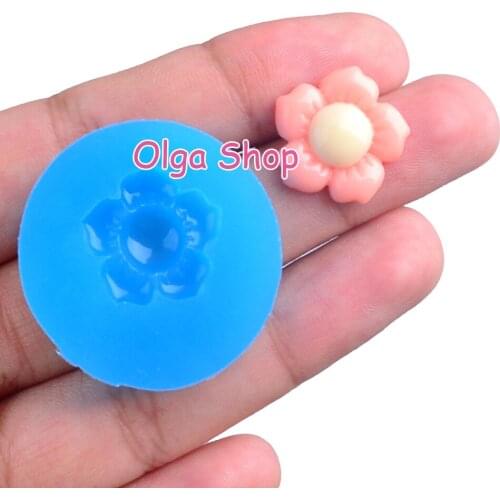 HYL356 16.2mm x 16.6mm Flower Silicone Mold Fondant Cake Decoration Candy Resin Clay Earrings Necklace Craft Soap Candle