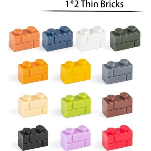 DIY Building Blocks City Wall Figures Bricks 1x2 Dots 120PCS Compatible Educational Creative Assemble Toys for Children Gifts