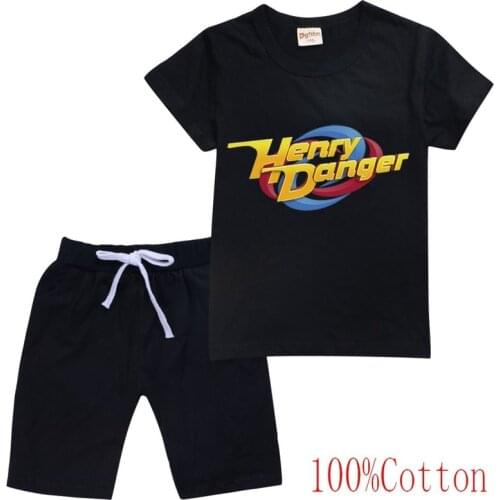 Summer Baby Clothes Suit Children Fashion Boys Girls Henry Danger T Shirt Shorts 2Pcs/set Toddler Casual Clothing Kid Tracksuits