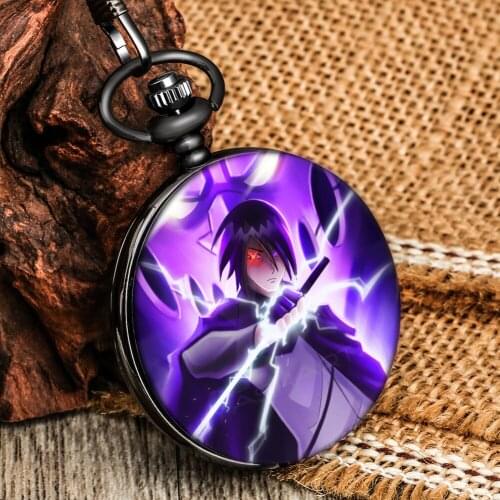 Best Collection Japan Cartoon Role Purple Pocket Watch Men Women Pendant Necklace Chain Anime Fans Quartz Watches Orologio Tasca