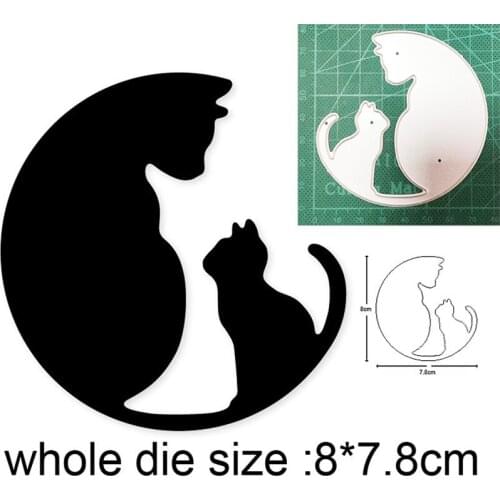 Metal cutting dies cut die mold Animals Cat Mother Baby decoration Scrapbook paper craft knife mould blade punch stencils dies