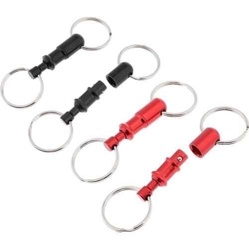 Lot of 4 Pull Apart Key Chain Quick Release Separate Keyrings Dual Split Rings