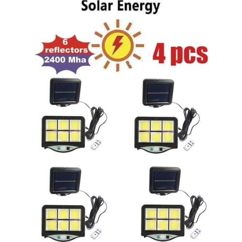 4pcs seperable 120 led Solar Lights Outdoor Wireless COB Solar Motion Sensor solar Security Lamp with 3 Lighting Modes for Garde