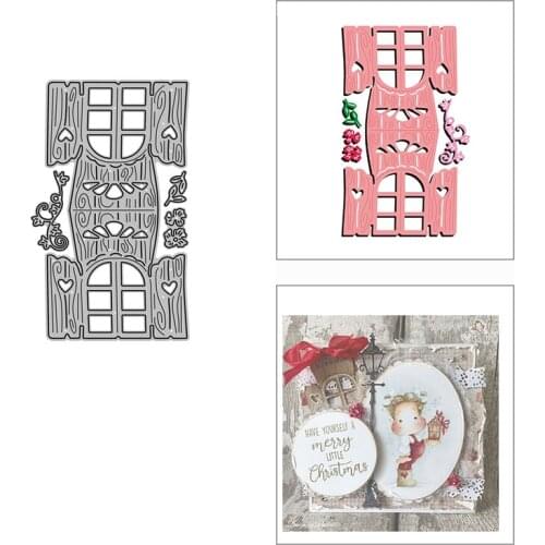 2021 New Pink Window Flower Leaves Metal Cutting Dies for DIY Scrapbooking Decor and Card Making Paper Craft Embossing No Stamps