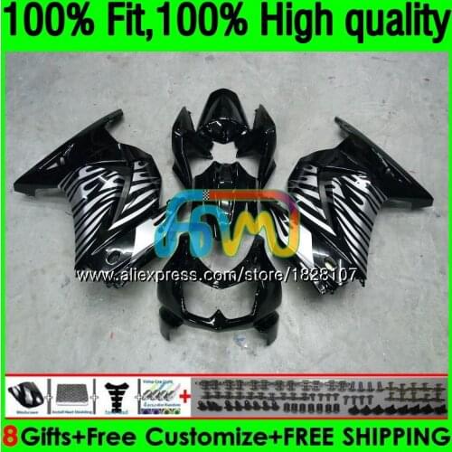 OEM For KAWASAKI ZX-250R EX-250 EX250 ZX 250R 2BS.84 EX 250 ZX250R 08 09 10 11 12 2008 2009 2010 2011 2012 Silver black Fairing