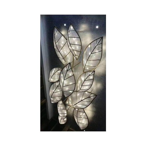 Hotel project custom lamp sand table sales office restaurant post-modern leaf lobby living room art crystal chandelier