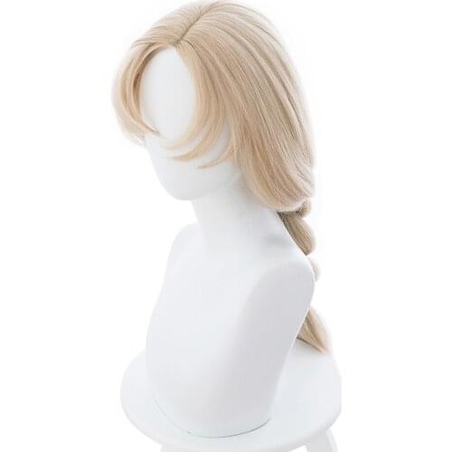 Anime Hataraku Saibou Macrophage Cosplay Wigs Cells At Work Wig Light Yellow Twisted braid Long Synthetic Wig Halloween Cosplay