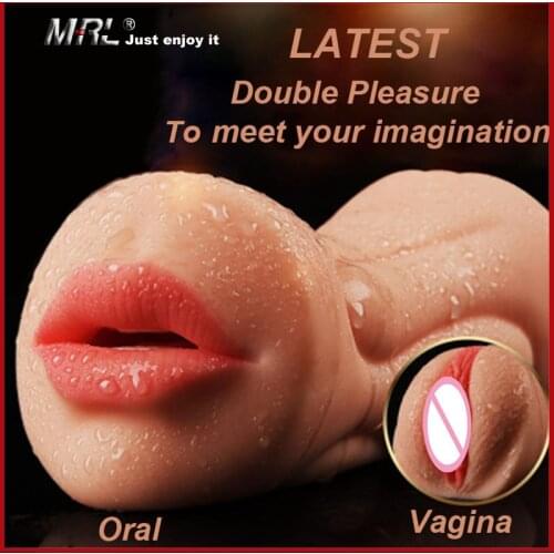 Realistic Vagina Real Pussy and Mouth Oral Silicone Male Masturbator Artificial 3D Deep Throat Double Hole Sex Toys for Men