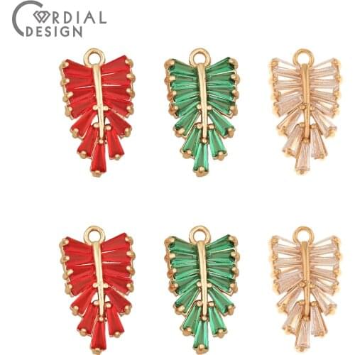Cordial Design 50Pcs 10*17MM CZ Charms/Jewelry Accessories/Hand Made/Earrings Making/Jewelry Findings & Components/DIY Pendant