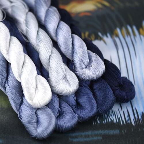 1pcs/400m silk embroidery thread / 100% silk thread /hand embroidery embroider cross stitch/ phthalo blue/8 pure colors